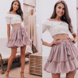 NEW So sweet blush pastel pink ruffled mini skirt